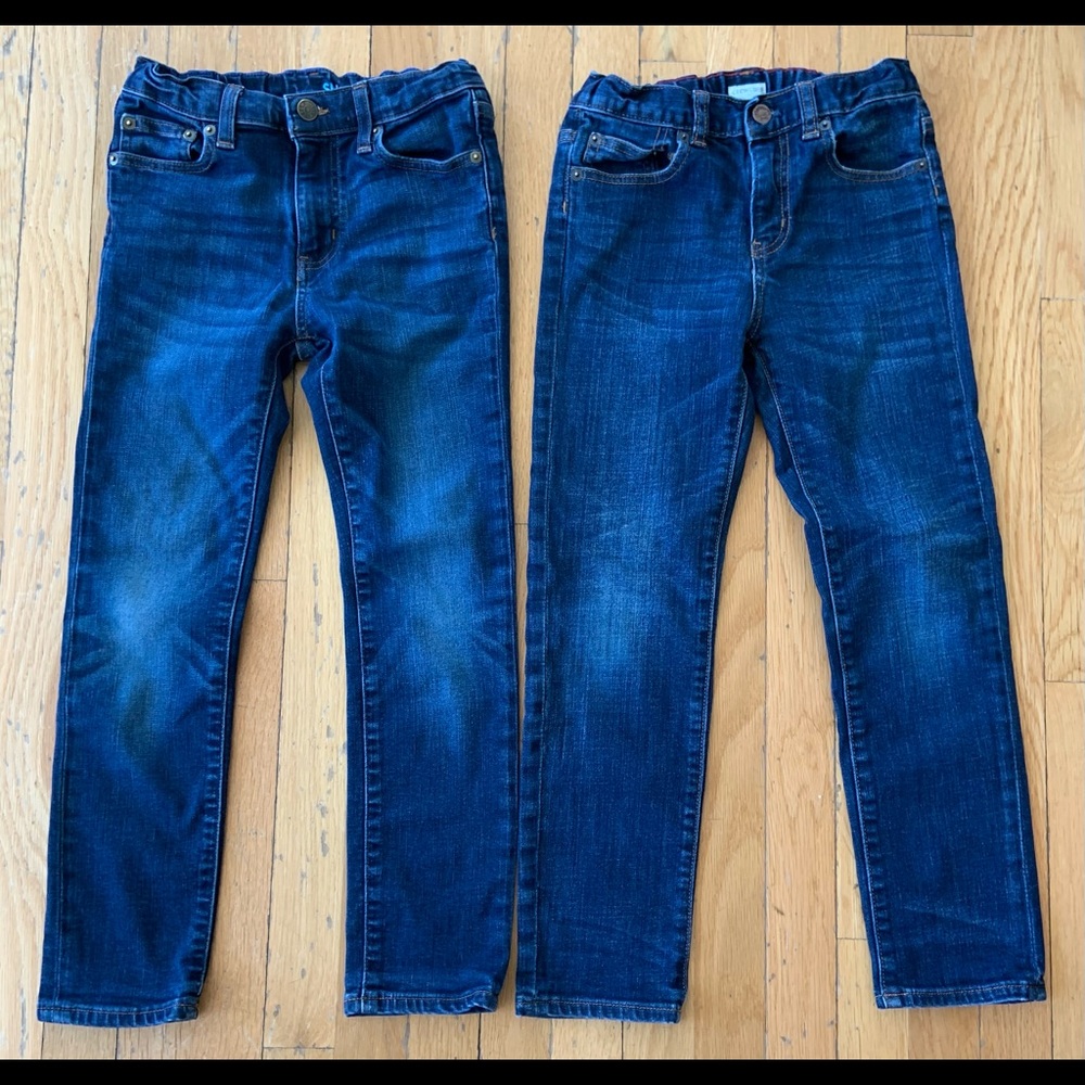 2 pair J.Crew Crewcuts Boys Jeans Sz 8, Slim Fit